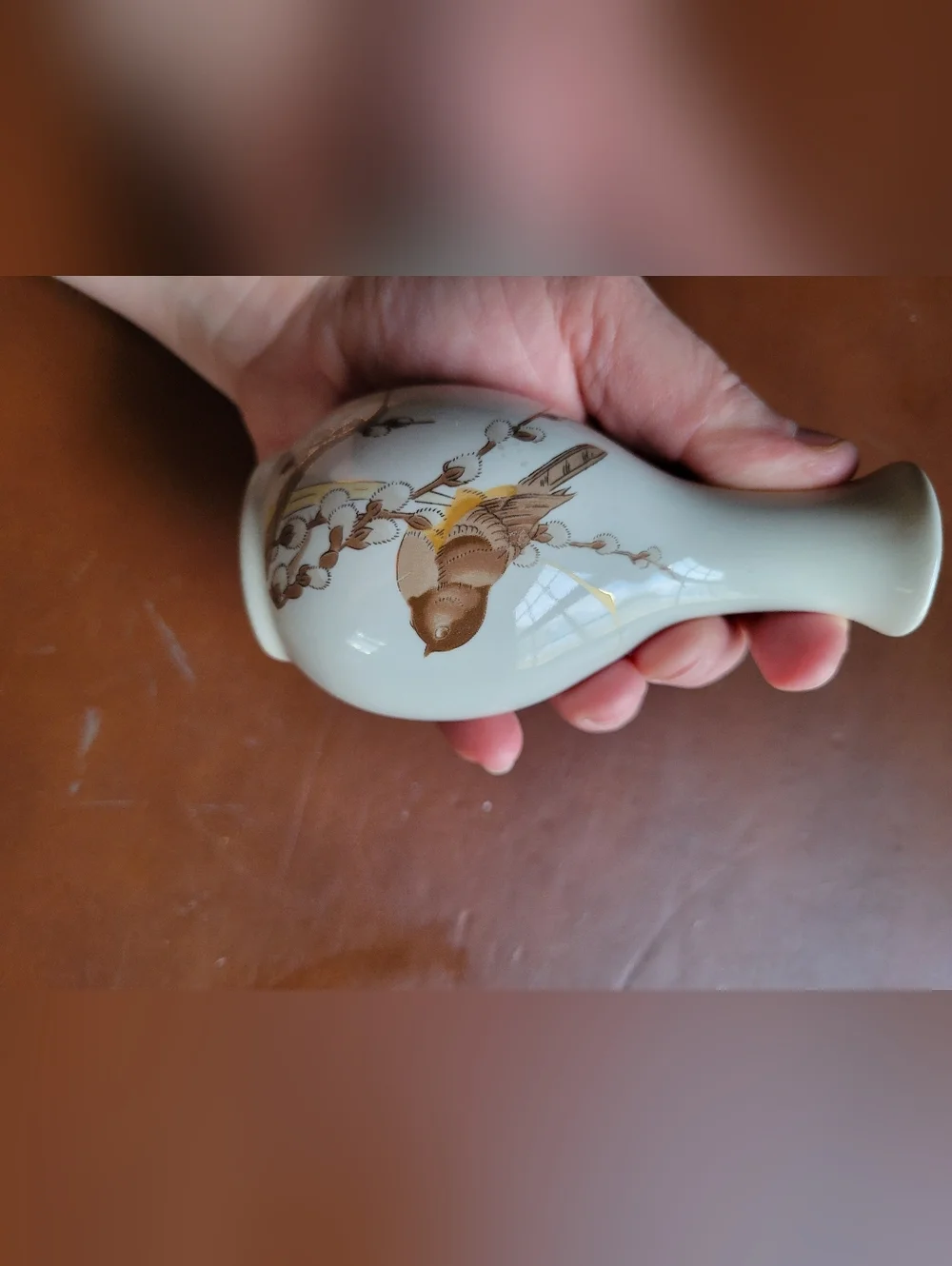 Otagiri Japan Gibson Brown Bird & Pussywillows Porcelain 4¼
